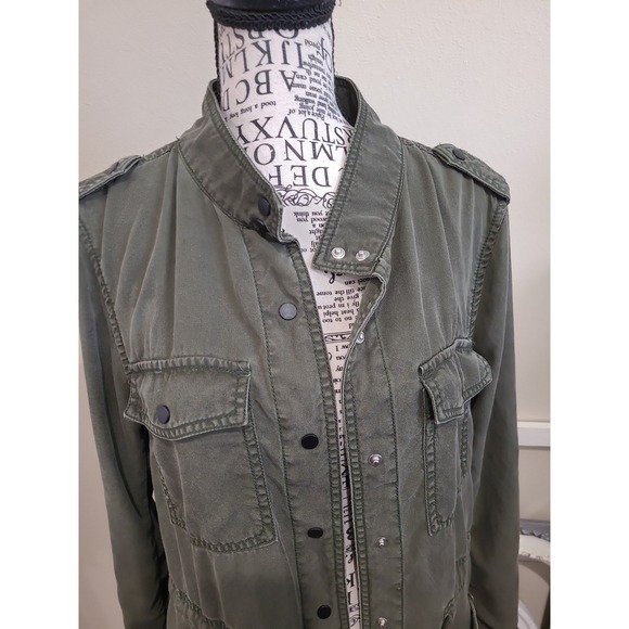 Loft Olive green utility jacket Women's SZ M gorpcore street casual boho grunge - Picture 3 of 12